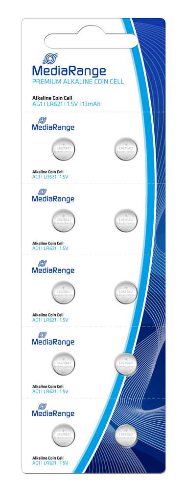 MEDIARANGE Premium αλκαλικές μπαταρίες AG1 LR621, 1.5V, 10τμχ