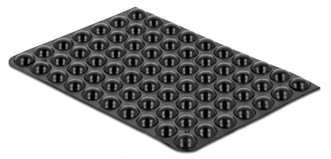 DELOCK Αυτοκόλλητη βάση προστασίας 18308, 3Μ, 8x3mm, μαύρη, 70τμχ -κωδικός 18308