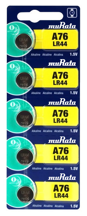 MURATA Αλκαλικές μπαταρίες LR44 MR-LR44, 1.5V, 5τμχ