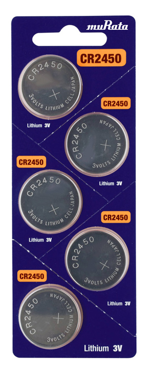MURATA Μπαταρία λιθίου CR2450, 3V, 5τμχ -κωδικός MR-CR2450