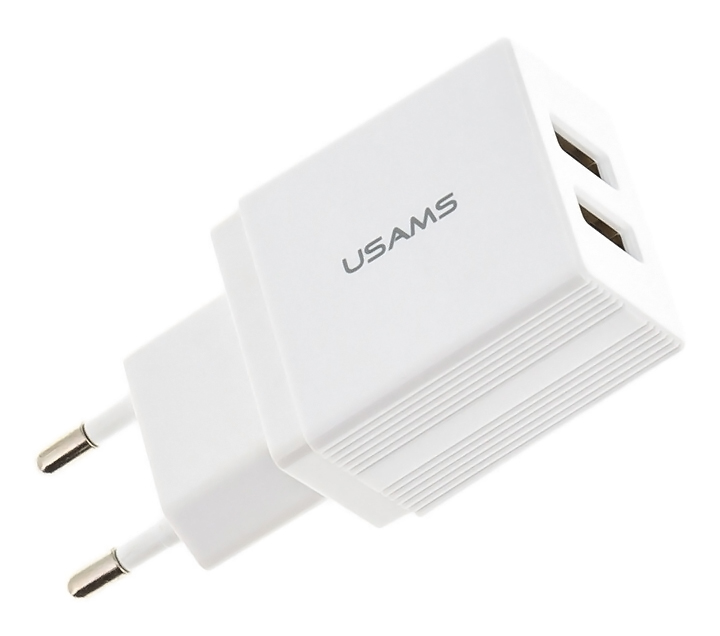 USAMS φορτιστής τοίχου T24 US-CC090, 2x USB, 2.1A, λευκός -κωδικός CC90TC01