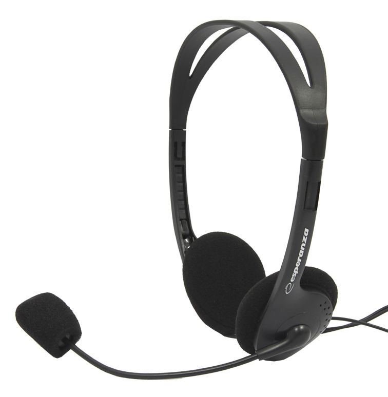 ESPERANZA Headphones με μικρόφωνο Scherzo EH102, 2x 3.5mm, 2.5m, μαύρα -κωδικός EH102
