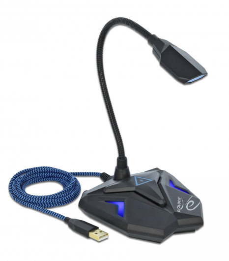 DELOCK Gaming μικρόφωνο 66330, omnidirectional, με mute, USB -κωδικός 66330