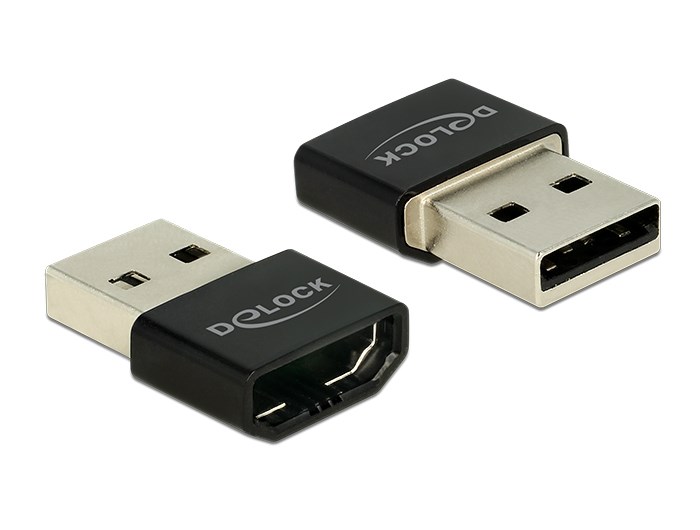 DELOCK αντάπτορας USB σε HDMI-A θηλυκό 65680, μαύρος -κωδικός 65680