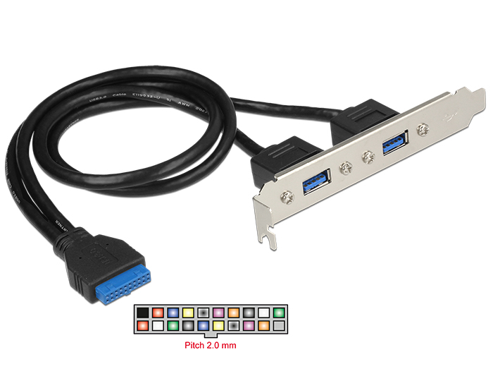 DELOCK Cable USB 3.0 2x Type-A female σε 19pin header female -κωδικός 84836