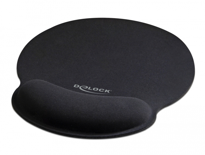 DELOCK Mousepad 12559 με στήριγμα καρπού, 252 x 227mm, μαύρο -κωδικός 12559