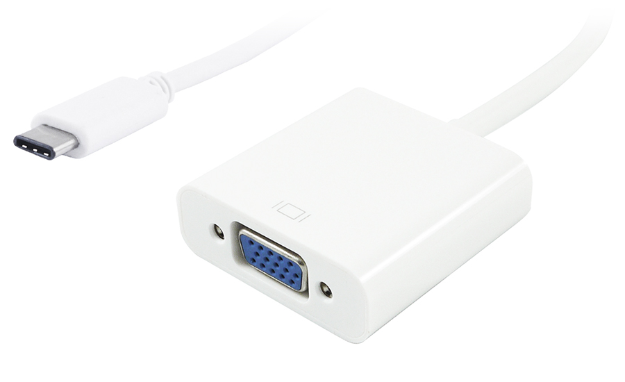 POWERTECH αντάπτορας USB Type-C σε VGA PTH-034, Full HD, λευκό -κωδικός PTH-034