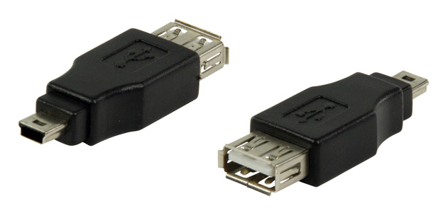 POWERTECH αντάπτορας USB σε USB Mini CAB-U141, μαύρος -κωδικός CAB-U141