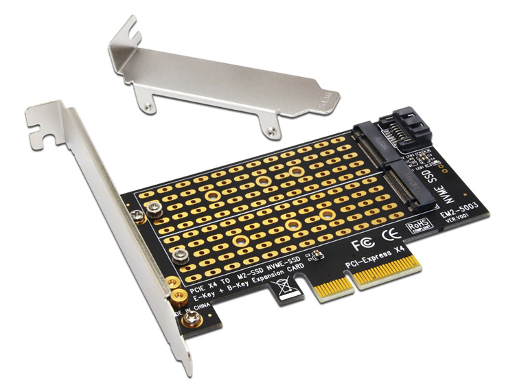 POWERTECH κάρτα επέκτασης PCIe x4 σε M.2 Key M & B NVMe TOOL-0049 -κωδικός TOOL-0049