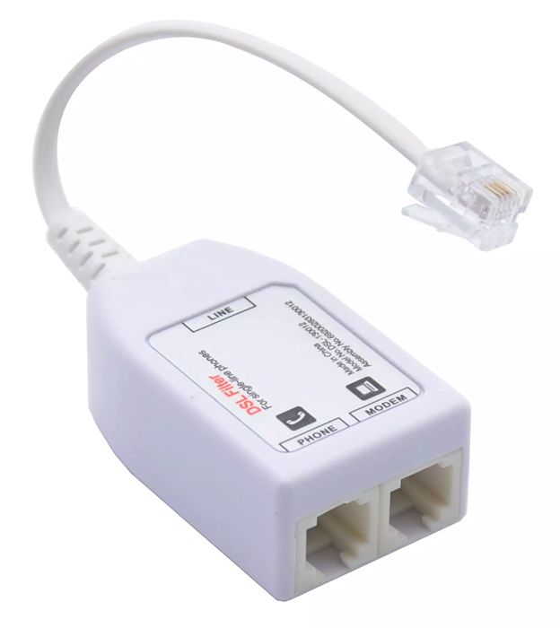 POWERTECH VDSL Splitter με φίλτρο ADSL-06, RJ11, λευκό -κωδικός ADSL-06