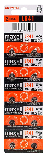 MAXELL αλκαλικές μπαταρίες LR41, 1.5V, 10τμχ