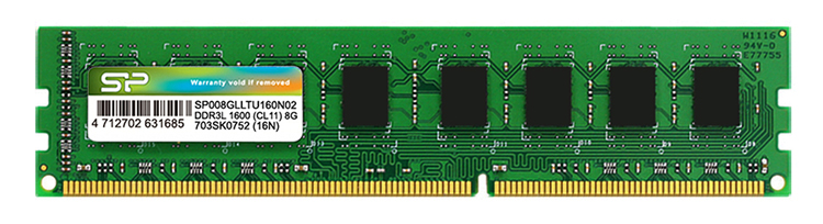 SILICON POWER μνήμη DDR3L UDIMM SP008GLLTU160N02, 8GB, 1600MHz, CL11 -κωδικός SP008GLLTU160N02