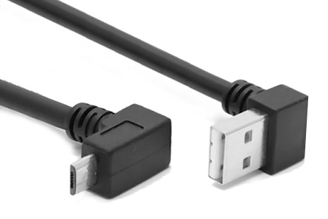 POWERTECH καλώδιο USB σε USB Micro CAB-U136, 90°, Easy USB, 0.5m, μαύρο -κωδικός CAB-U136