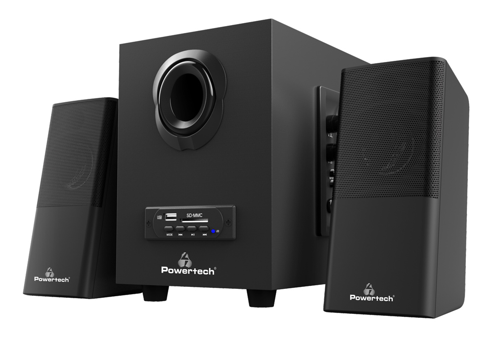 POWERTECH ηχεία Premium sound PT-846, 16W, USB/SD/FM/BT, remote, μαύρα -κωδικός PT-846