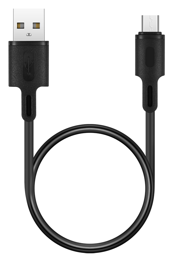ROCKROSE καλώδιο USB σε Micro USB Beta AM Mini, 2.4A 12W, 30cm, μαύρο -κωδικός RRCS01MM