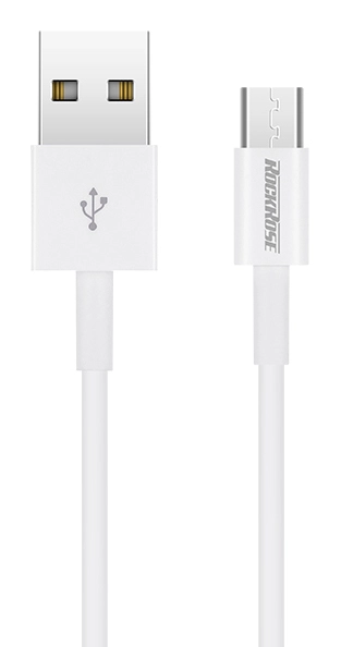 ROCKROSE καλώδιο USB σε Micro USB Zeta AM, 2.4A 12W, 1m, λευκό