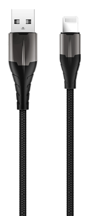 ROCKROSE καλώδιο USB σε Lightning Knight AL, 12W, MFi, 1m, μαύρο-γκρι -κωδικός RRCS09L