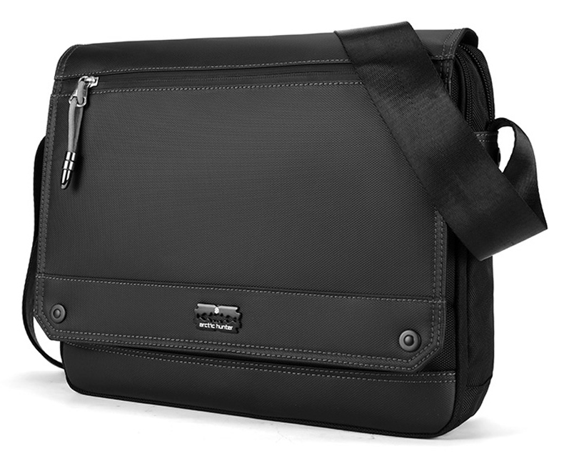 ARCTIC HUNTER τσάντα ώμου K00093 με θήκη laptop 14", μαύρη -κωδικός K00093-BK