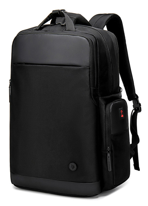 GOLDEN WOLF τσάντα πλάτης GB00397-BK με θήκη laptop 15.6", USB, μαύρη -κωδικός GB00397-BK