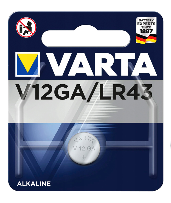 VARTA αλκαλική μπαταρία LR43, 1.5V, 1τμχ -κωδικός V12GA-LR43