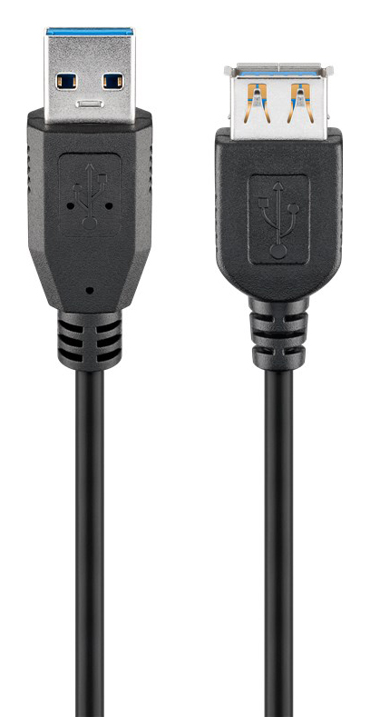 GOOBAY καλώδιο USB 3.0 σε USB (F) 95726, copper, 5m, μαύρο -κωδικός 95726