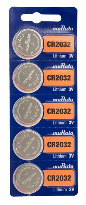 MURATA Μπαταρία λιθίου CR2032, 3V, 5τμχ -κωδικός E2358808