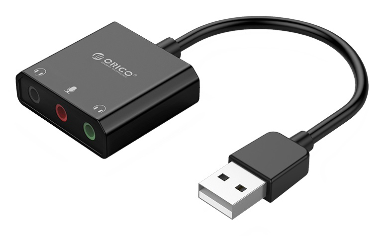 ORICO USB κάρτα ήχου SKT3, USB2.0, 3x 3.5mm, μαύρο -κωδικός SKT3-BK-BP
