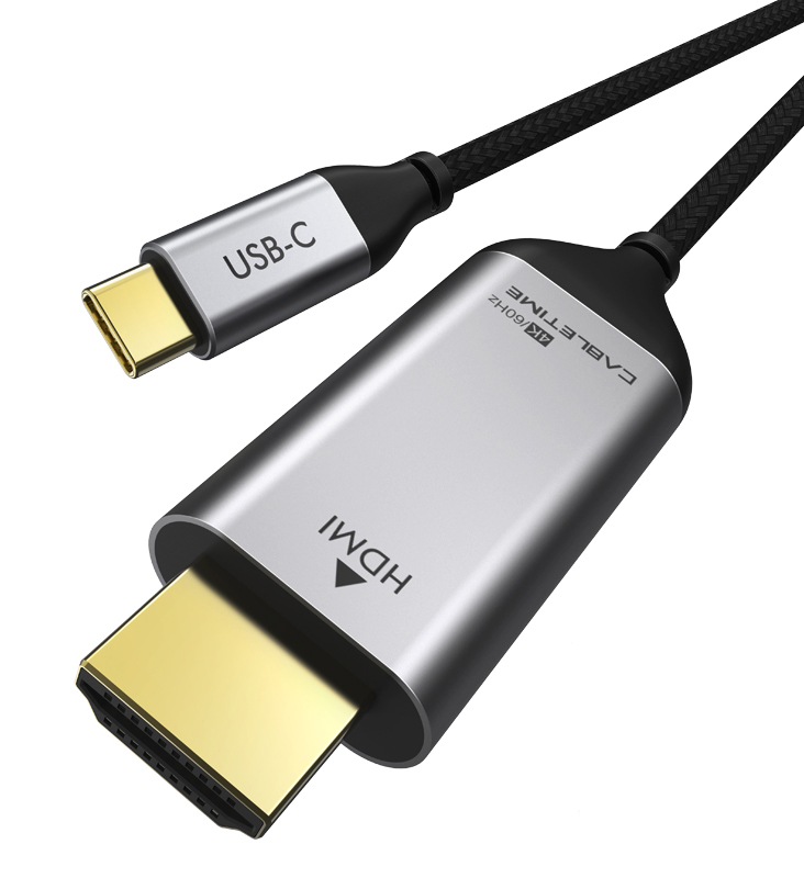 CABLETIME καλώδιο USB-C σε HDMI CT-CMHD1, 4K/60Hz, 1m, μαύρο -κωδικός 5210131038260