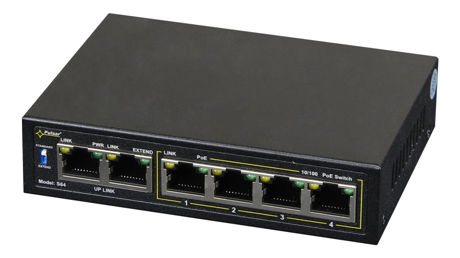 PULSAR PoE Ethernet Switch S64, 6x ports 10/100Mb/s -κωδικός S64