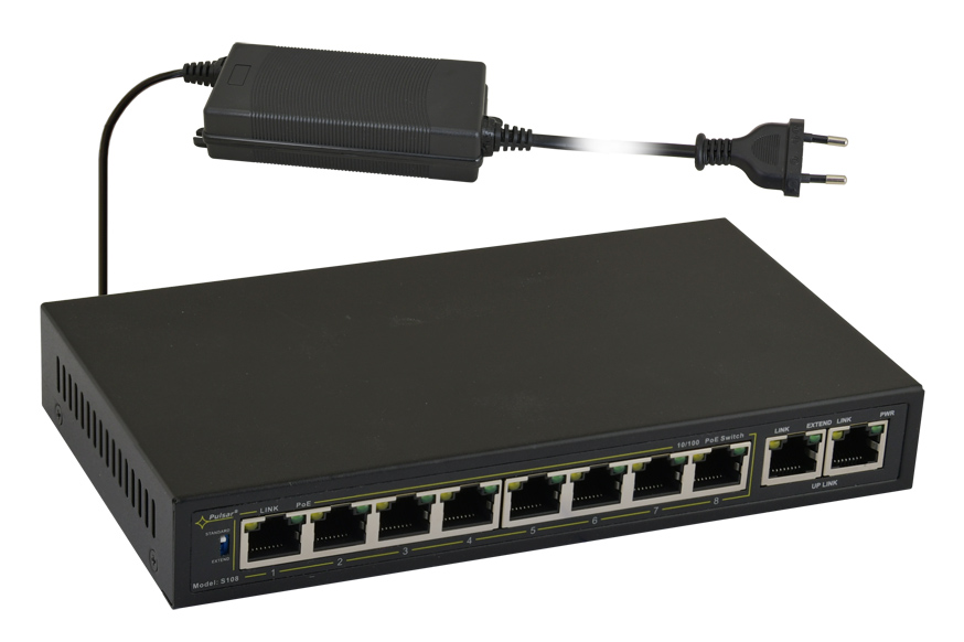 PULSAR PoE Ethernet Switch S108-90W, 10x ports 10/100Mb/s -κωδικός S108-90W