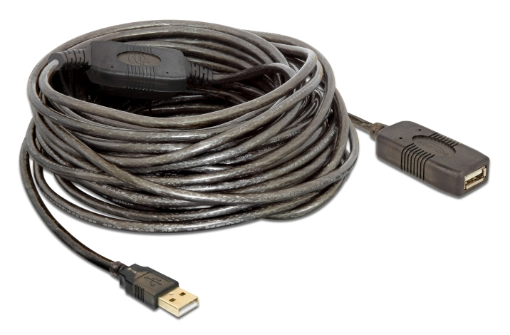 DELOCK καλώδιο USB 2.0 αρσενικό σε θηλυκό 82689, active, 15m, μαύρο -κωδικός 82689