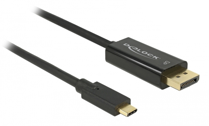DELOCK καλώδιο USB-C σε DisplayPort 85256, DP Alt Mode, 4K, 2m, μαύρο -κωδικός 85256