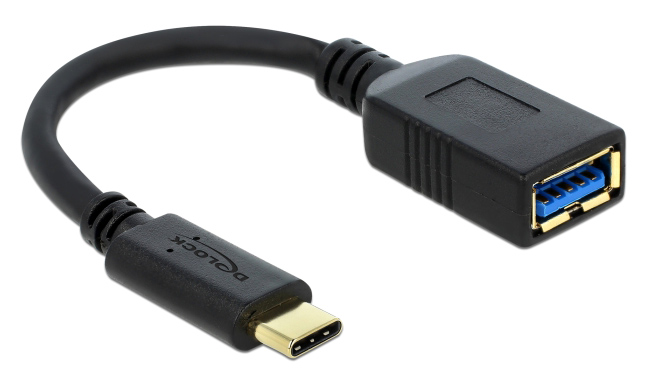 DELOCK καλώδιο USB-C σε USB 65634, USB3.1, Gen 1, 3A, 5Gbps, 15cm, μαύρο -κωδικός 65634