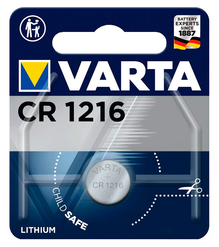 VARTA μπαταρία λιθίου CR1216, 3V, 1τμχ -κωδικός VCR1216