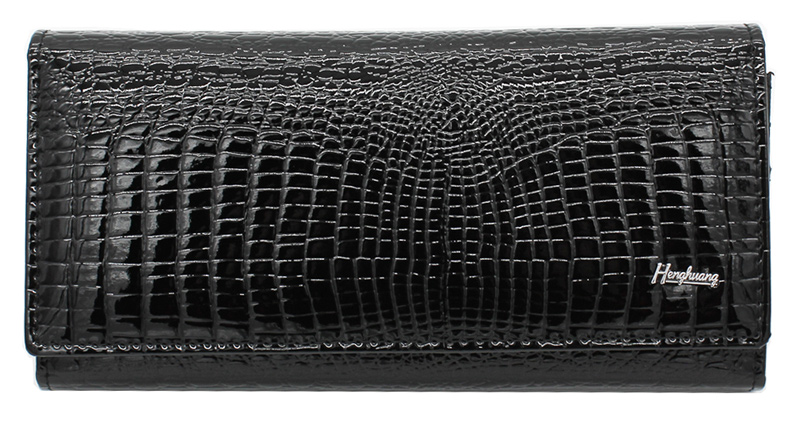 HENGHUANG γυναικείο πορτοφόλι LBAG-0007, δερμάτινο, μαύρο -κωδικός LBAG-0007