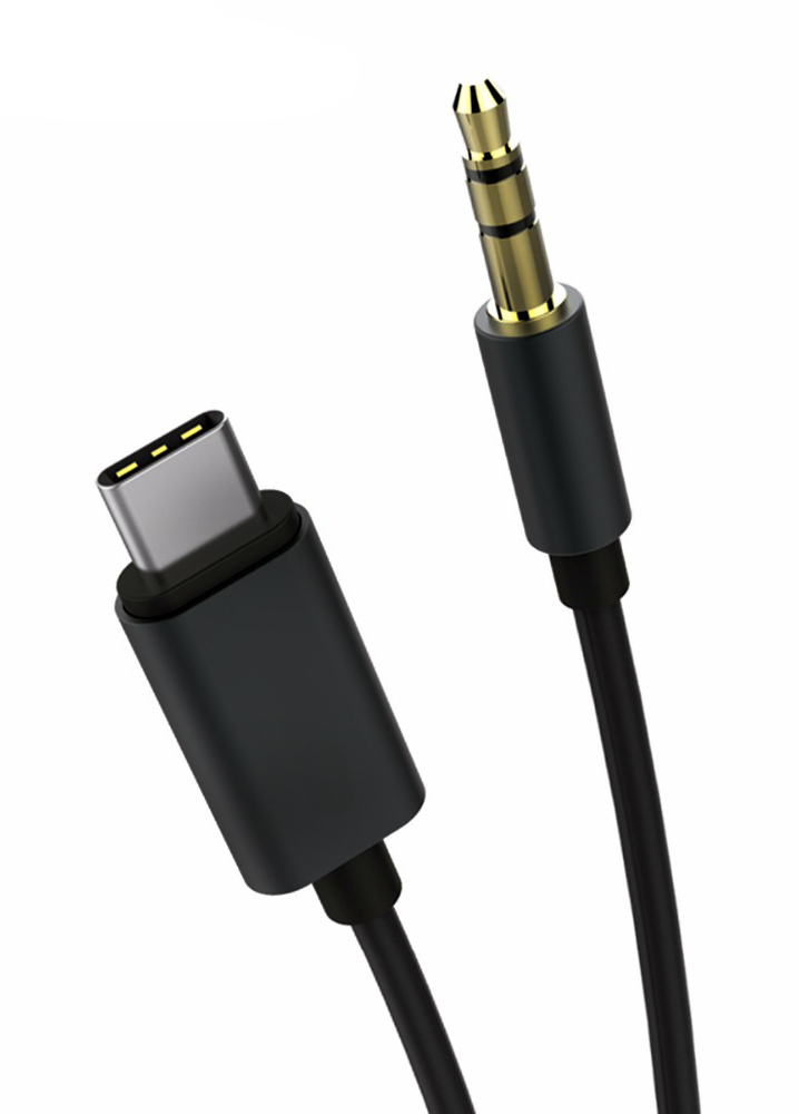 POWERTECH καλώδιο USB-C σε 3.5mm CAB-UC017, 1m, μαύρο -κωδικός CAB-UC017