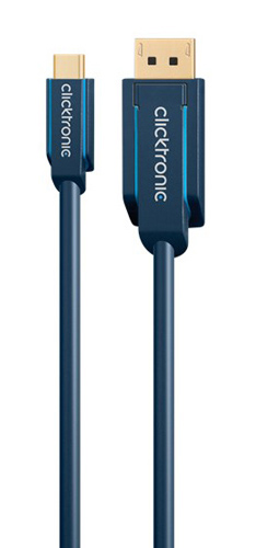 CLICKTRONIC καλώδιο DisplayPort σε USB Type-C 44931, 4K/60Hz, 1m, μπλε -κωδικός 44931