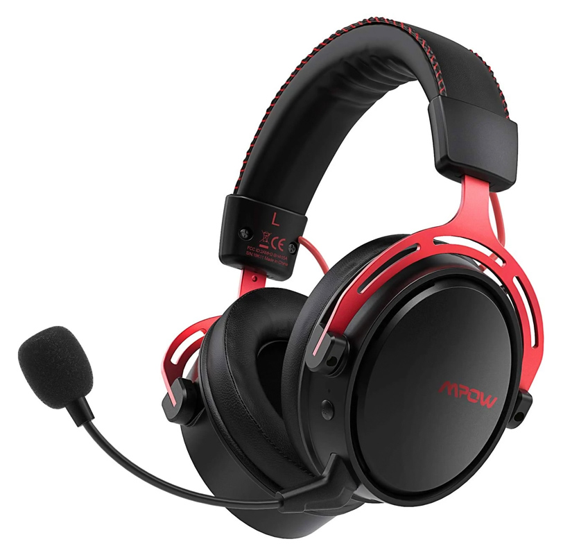 MPOW gaming headset Air 2.4GHz, wireless & wired, mic, μαύρο-κόκκινο -κωδικός BMBH415ARSD
