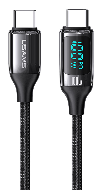 USAMS καλώδιο USB Type-C US-SJ546, 100W/5A, 1.2m, μαύρο -κωδικός SJ546USB01