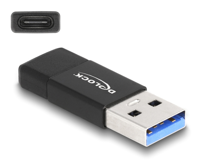 DELOCK αντάπτορας USB 3.2 Gen 2 σε USB-C 60001, 10Gbps, μαύρος -κωδικός 60001