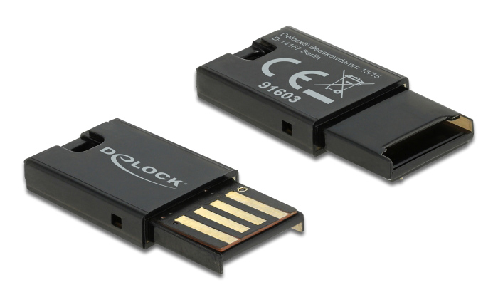 DELOCK USB card reader 91603 για κάρτες μνήμης micro SD, μαύρο -κωδικός 91603