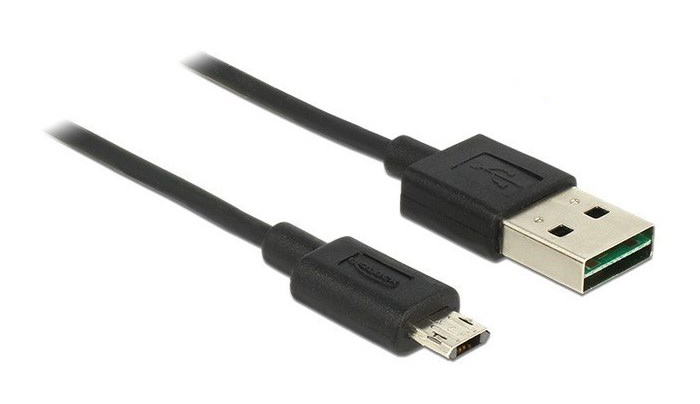 POWERTECH καλώδιο USB σε USB Micro CAB-U088, Dual Easy, 1m, μαύρο -κωδικός CAB-U088