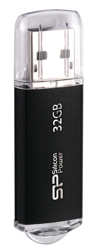 SILICON POWER USB Flash Drive Ultima II-I, 32GB, USB 2.0, μαύρο -κωδικός SP032GBUF2M01V1K