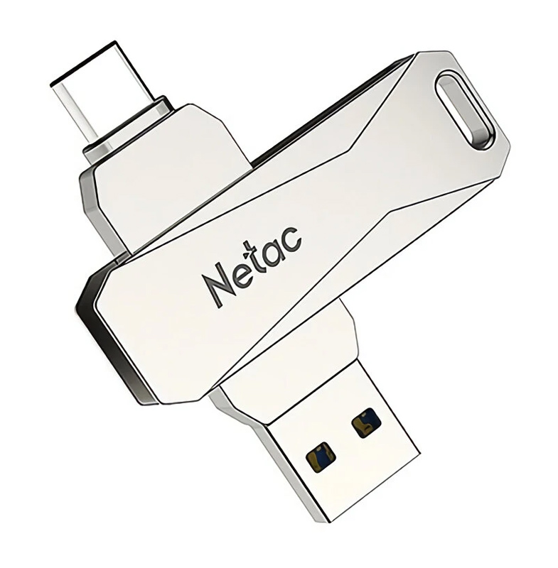 NETAC USB Flash Drive U782C, 128GB, USB 3.0 & USB Type-C, OTG, ασημί -κωδικός NT03U782C-128G-30PN