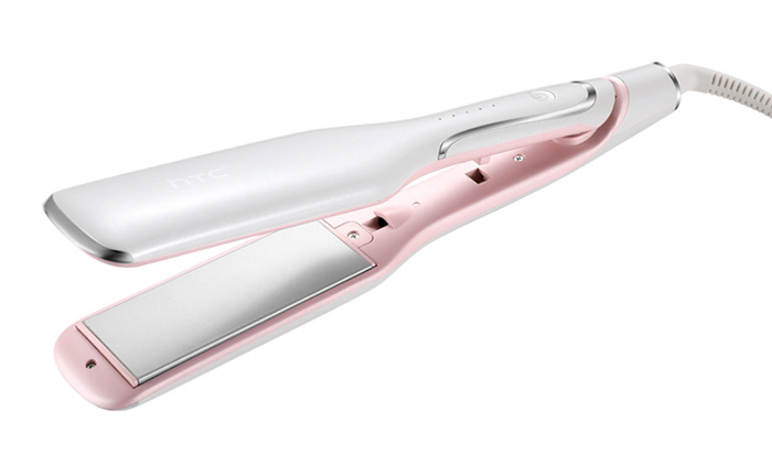 HTC ισιωτική μαλλιών JK-7053, 120-200°, 50W, λευκή-ροζ -κωδικός JK-7053