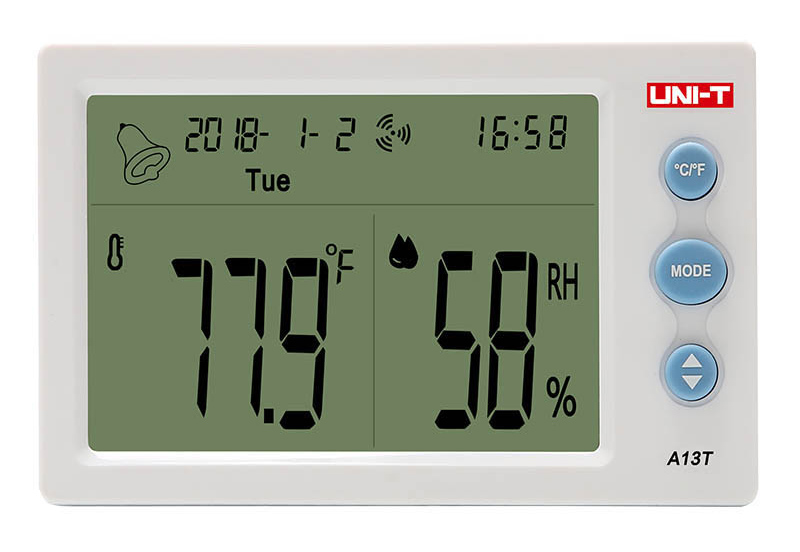 UNI-T θερμόμετρο & υγρασιόμετρο A13T, λειτουργία ρολόι & ξυπνητήρι -κωδικός A13T