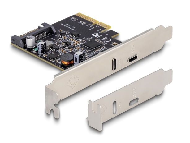 DELOCK κάρτα επέκτασης PCIe x4 σε USB-C & USB-C PD 90074, 20W, 20Gbps -κωδικός 90074