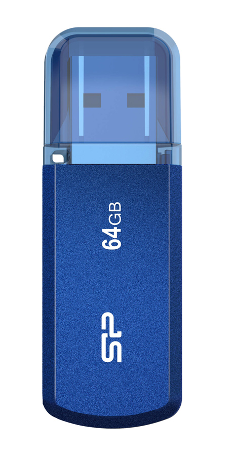 SILICON POWER USB Flash Drive Helios 202, 64GB, USB 3.2, μπλε -κωδικός SP064GBUF3202V1B