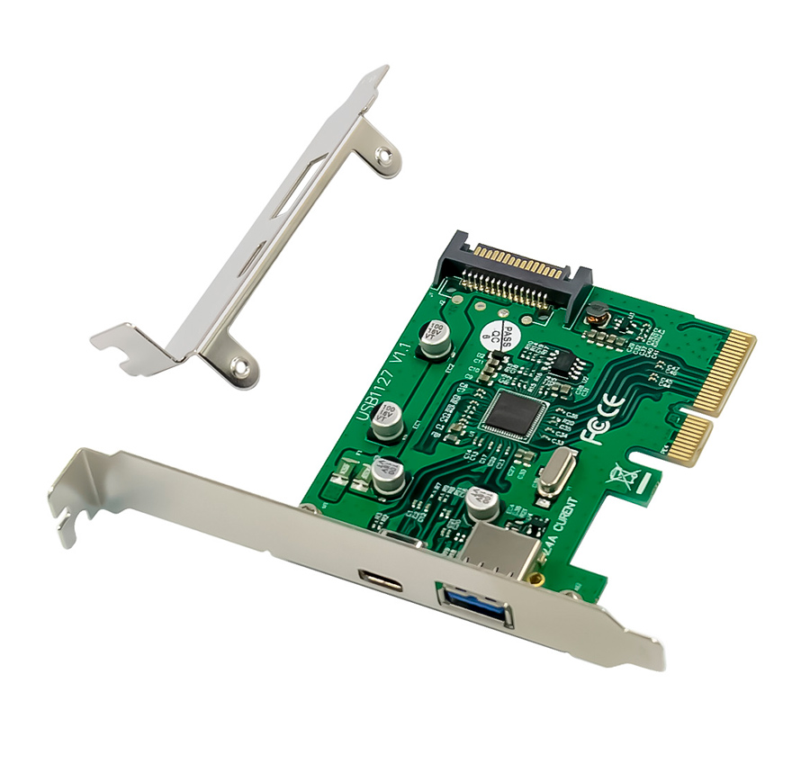 POWERTECH κάρτα επέκτασης PCIe σε USB 3.1 & USB-C ST618, ASM1142 -κωδικός ST618