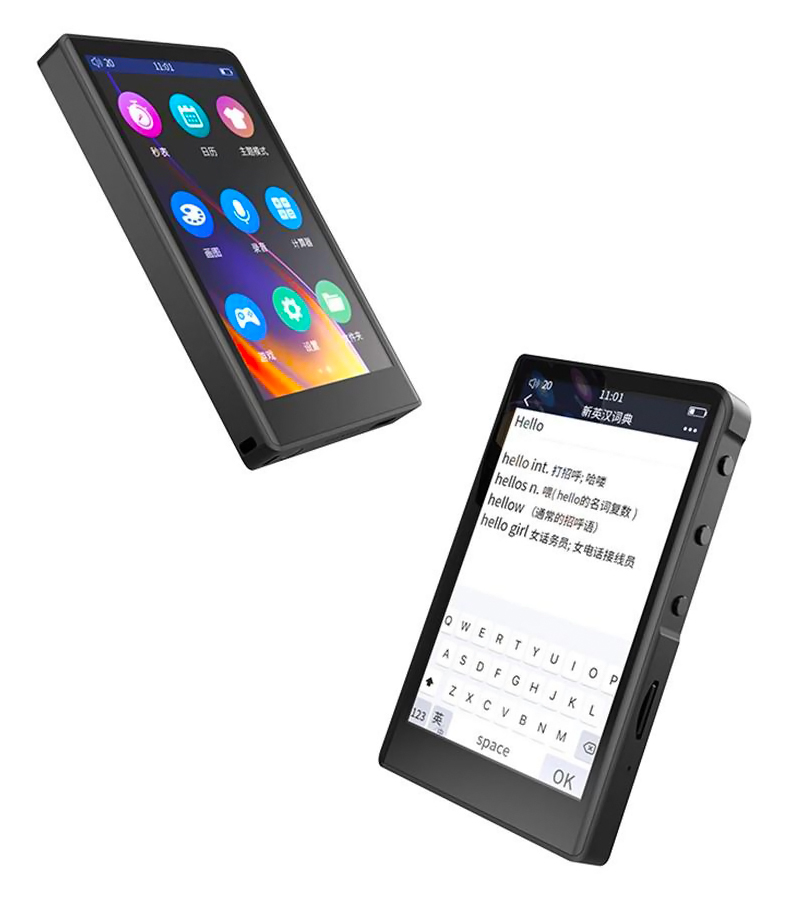 RUIZU MP3 player Η9 με οθόνη αφής 3.8", 16GB, BT, 1000mAh, μαύρο -κωδικός H9-16GB